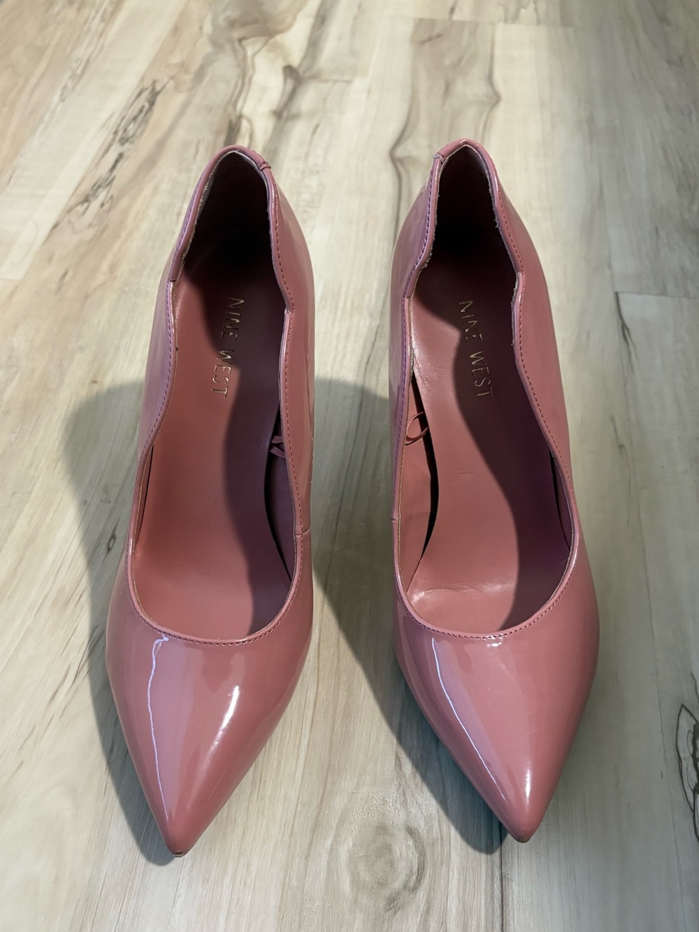 Nine West Mauve Patent Pointed-Toe Pumps